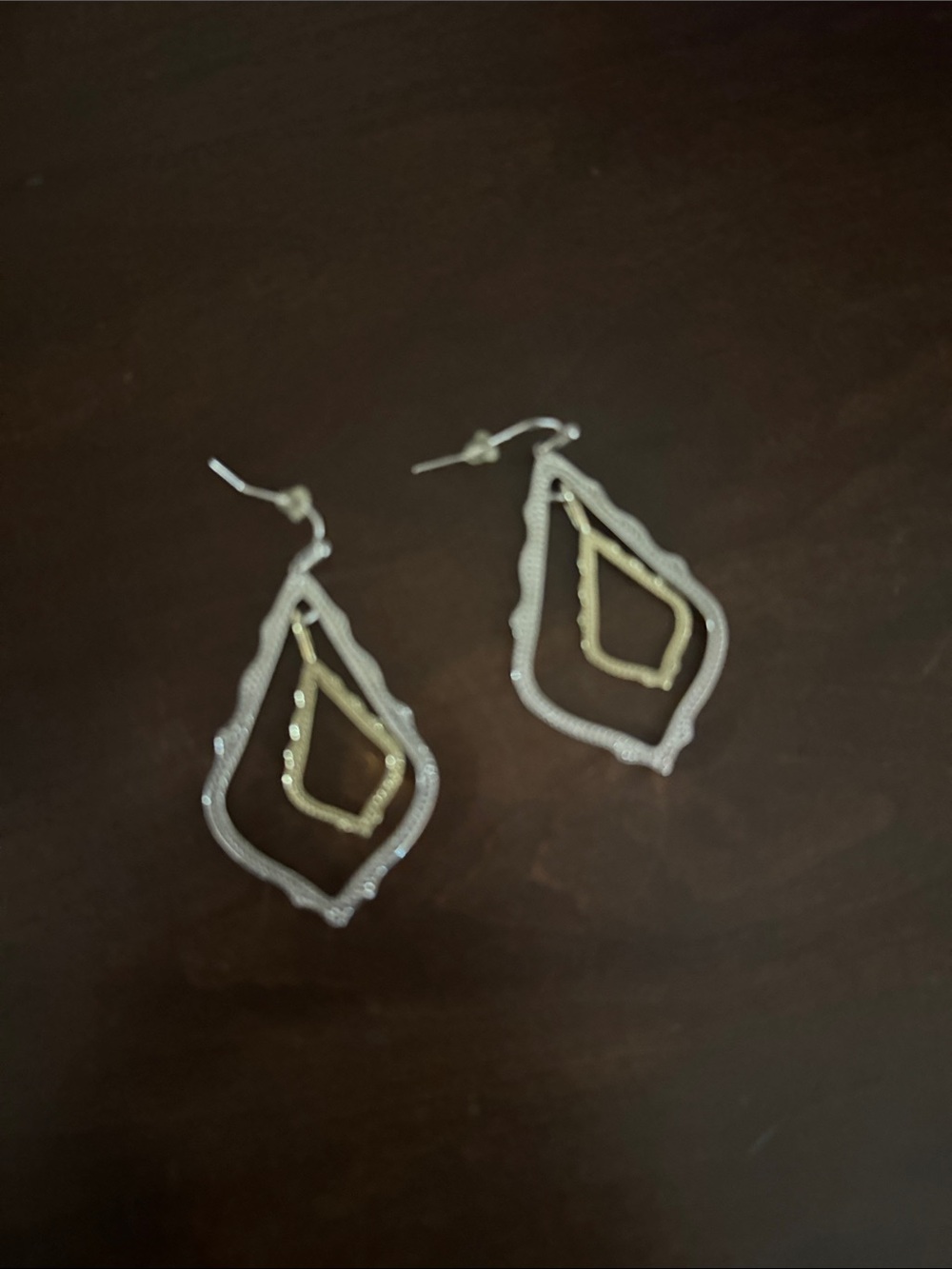 Kendra Scott Two-Tone Silver and Gold Open Teardrop Earrings